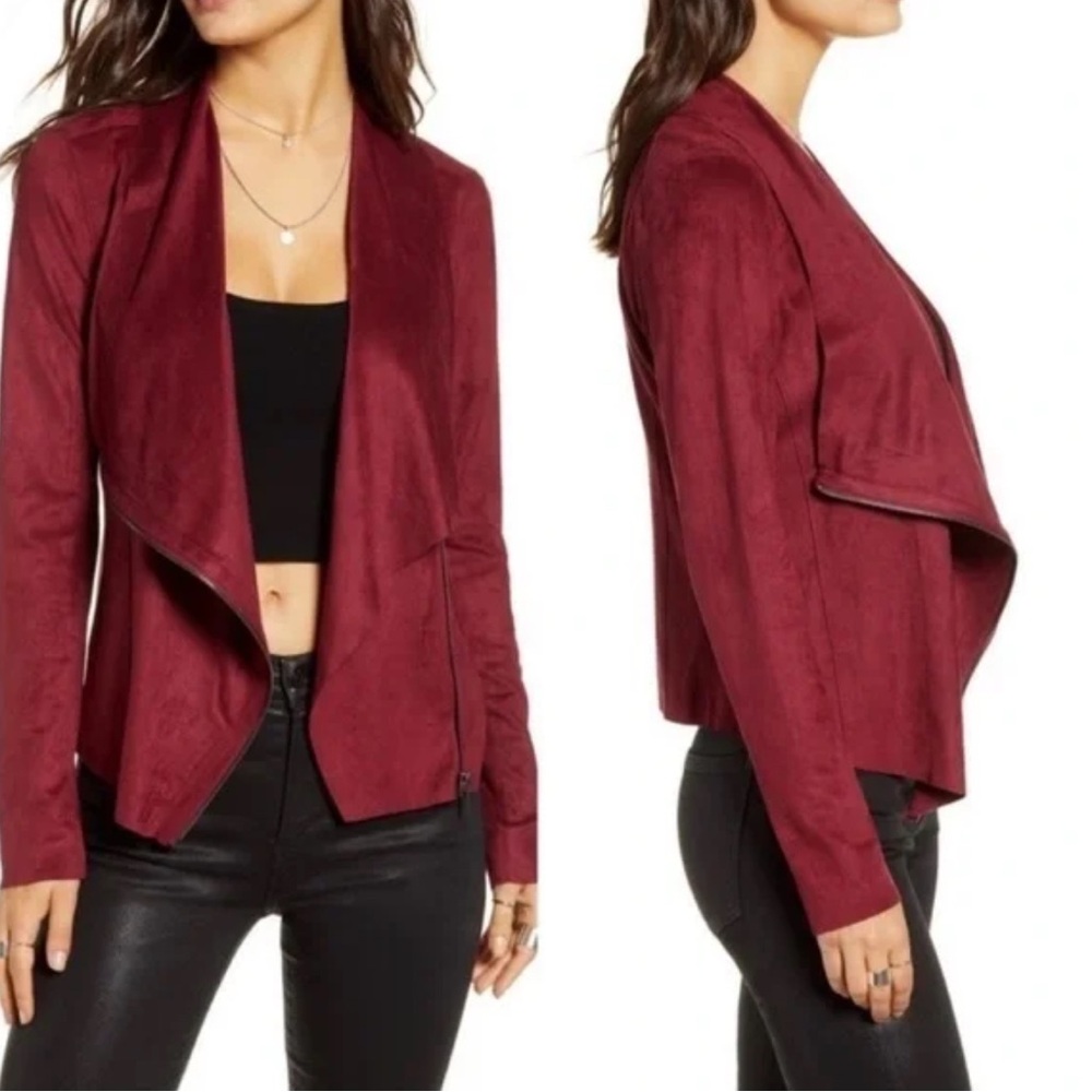 Blank NYC Deep Red Blazer Moto Jacket